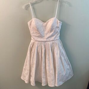 Betsy Johnson white cotton embroidered dress